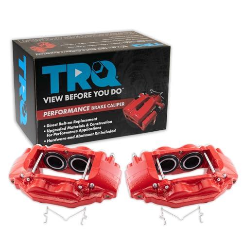TRQ Front Performance Brake Caliper Set Red Compatible with 2008 並行輸入品の画像