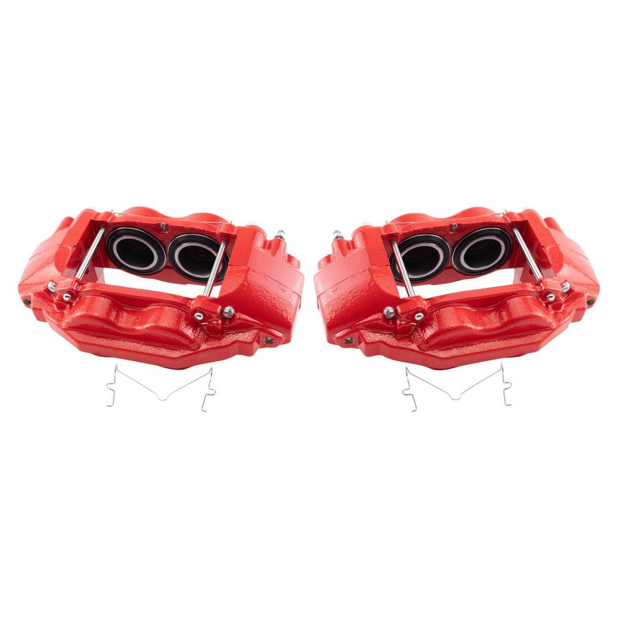TRQ Front Performance Brake Caliper Set Red Compatible with 2008 並行輸入品の画像