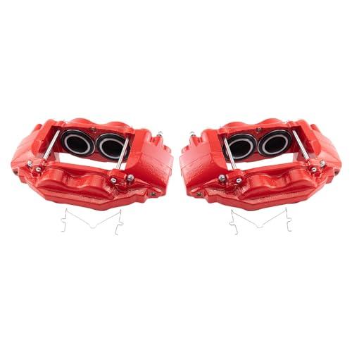 TRQ Front Performance Brake Caliper Set Red Compatible with 2008 並行輸入品の画像