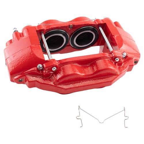 TRQ Front Performance Brake Caliper Set Red Compatible with 2008 並行輸入品の画像