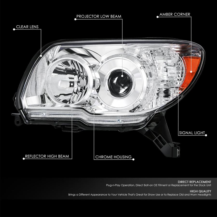 DNA MOTORING 左 OEスタイル プロジェクターヘッドライト 06 09 トヨタ 4Runner SR5/リミテッド対応 並行輸入品_3