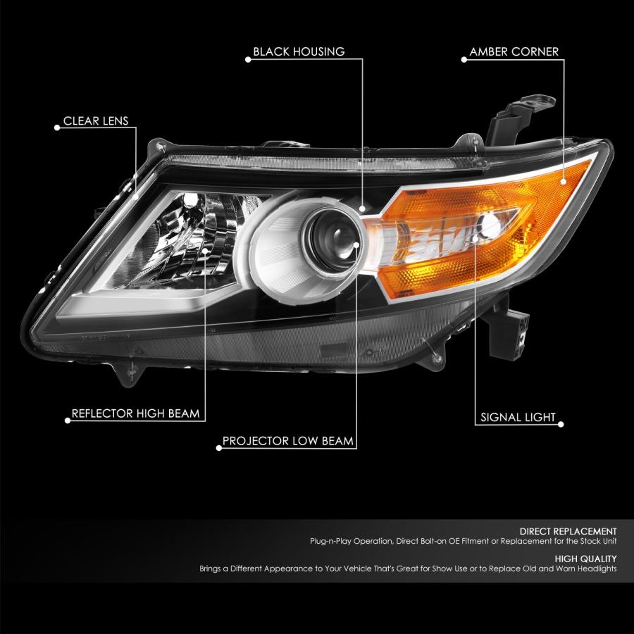 DNA MOTORING 左 OEスタイル プロジェクターヘッドライト 2014 2017 ホンダ オデッセイに対応 OEM HL 並行輸入品の画像