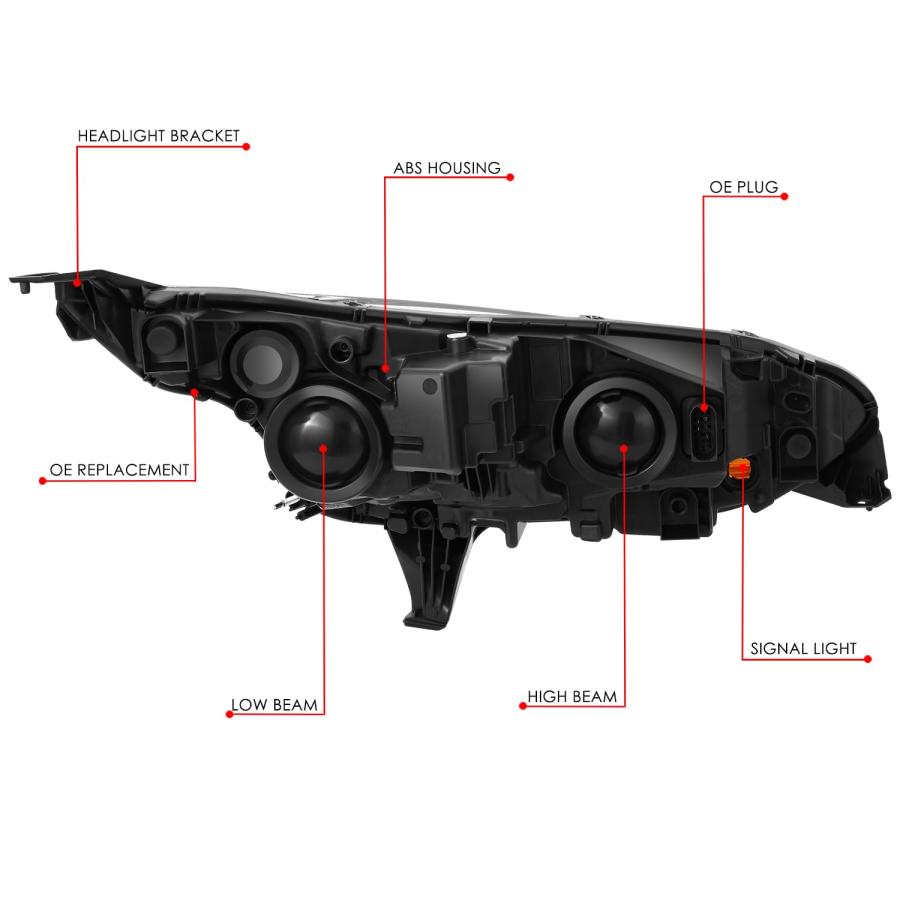 【並行輸入品】DNA MOTORING 右 OEスタイル ヘッドライト 14 18 Ford Transit Connect XLT Titanの画像