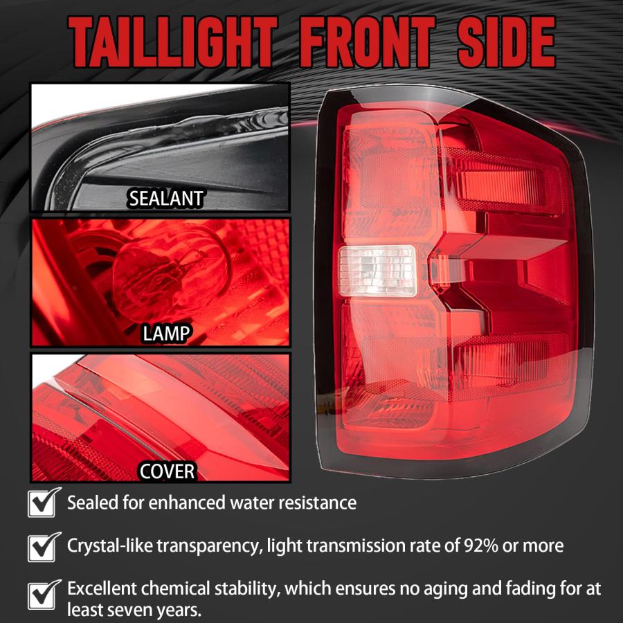 【並行輸入品】 FOMIUZY Tail Lights Assembly Fit Chevy Silverado 1500 2014 2015の画像