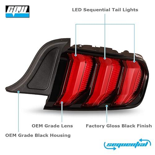 【並行輸入品】 CPW LED Taillights Fit For 2015 2023 Ford Mustang Coupe & Conver_3