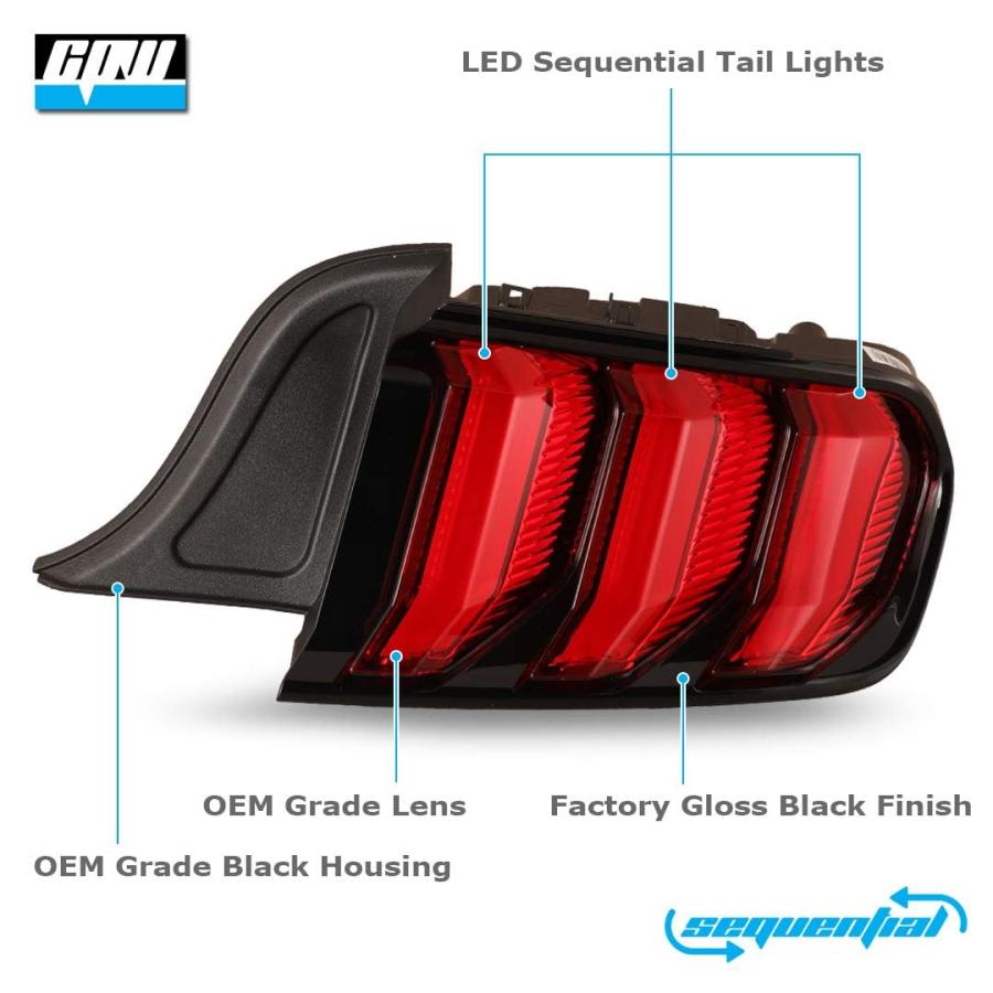【並行輸入品】 CPW LED Taillights Fit For 2015 2023 Ford Mustang Coupe & Conver_5