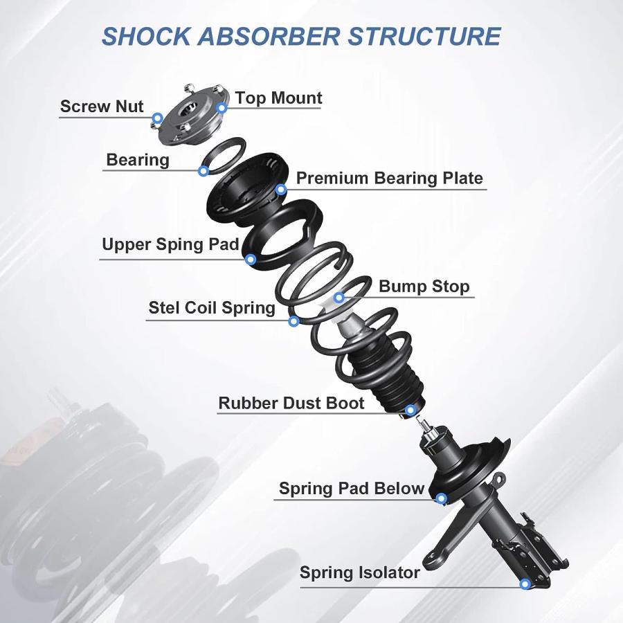 【並行輸入品】 Front and Rear Shock Absorber Struts Complete Assembly for 2005の画像