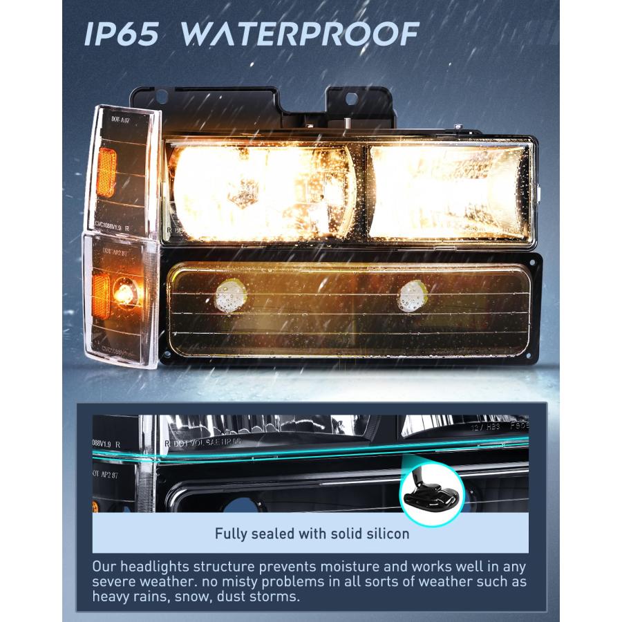 【並行輸入品】 Nilight Headlight Assembly Compatible with 1988 1989 1990 1991 1の画像