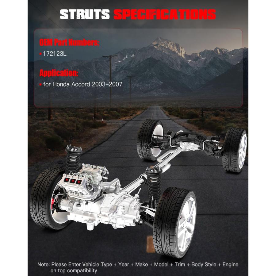 GDSMOTU Front Complete Struts \u0026 Coil Spring Assembly Compatible  並行輸入品の画像