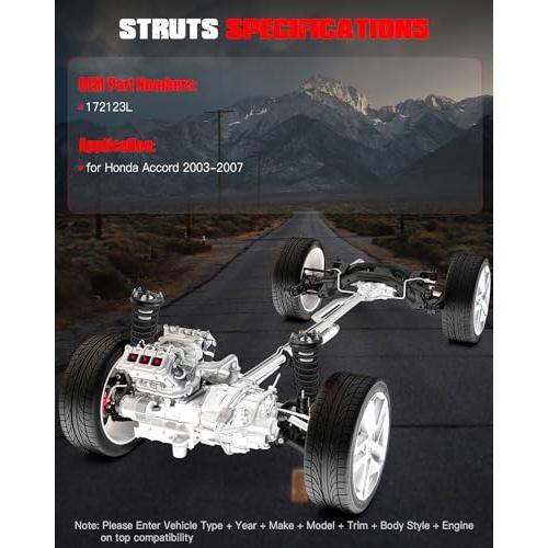 GDSMOTU Front Complete Struts \u0026 Coil Spring Assembly Compatible  並行輸入品の画像