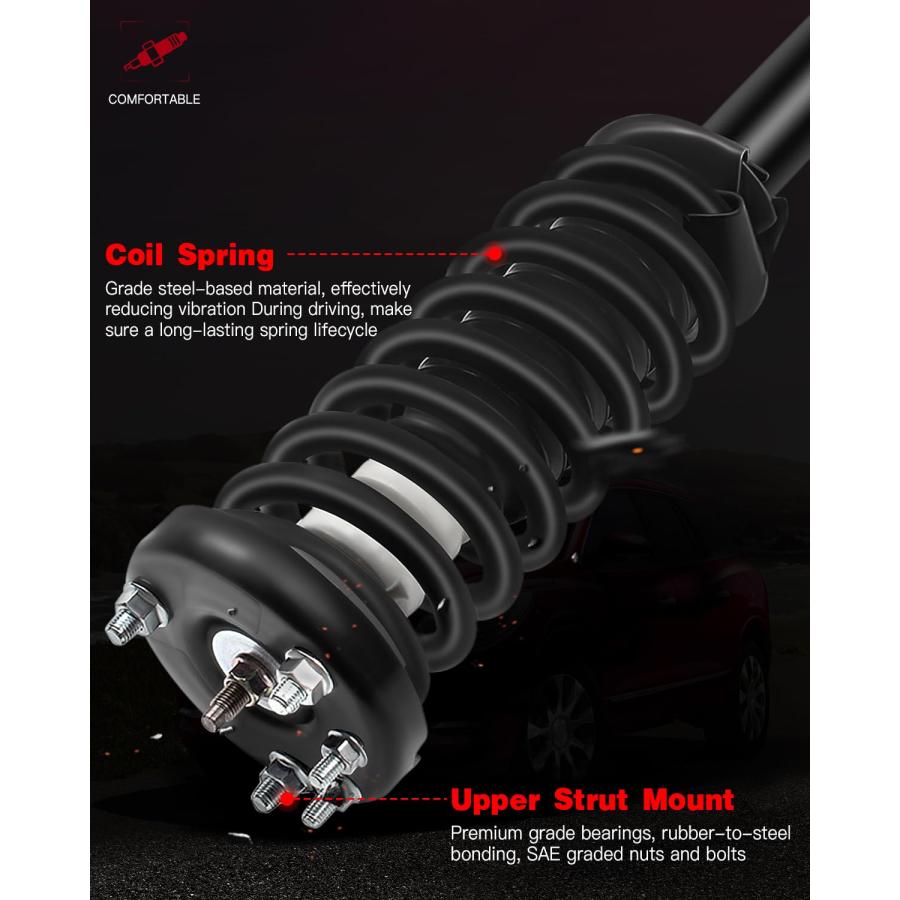 GDSMOTU Front Complete Struts \u0026 Coil Spring Assembly Compatible  並行輸入品の画像