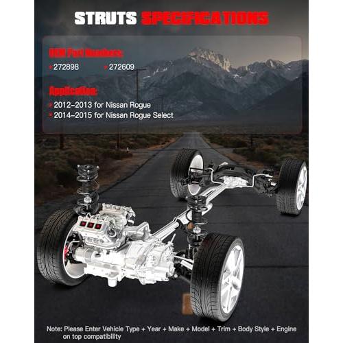 【並行輸入品】 GDSMOTU Front Complete Struts \u0026 Coil Spring Assembly Compatibleの画像