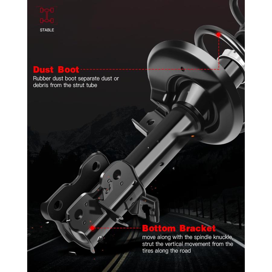 【並行輸入品】 GDSMOTU Front Complete Struts \u0026 Coil Spring Assembly Compatibleの画像