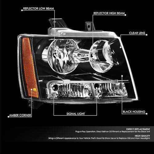 【並行輸入品】DNA MOTORING Right OEスタイルヘッドライト 07 13 Chevy Avalanche、Suburban 25の画像