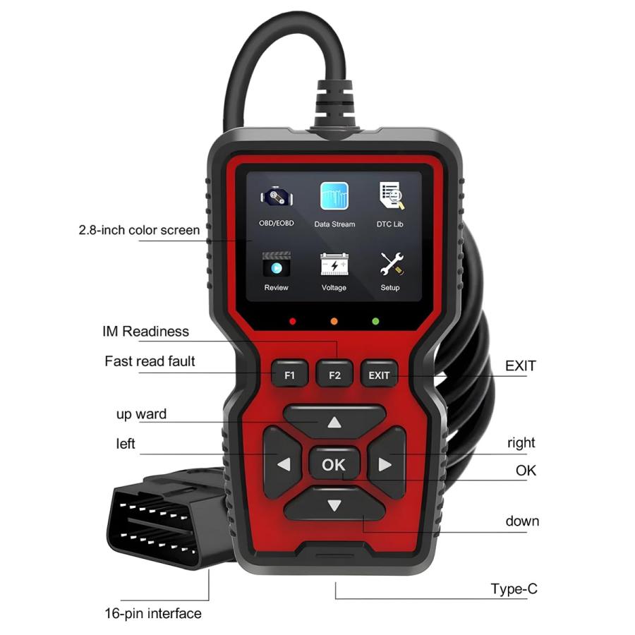 BESULEN 車OBD2スキャナー V519 自動コードリーダー 車診断スキャン