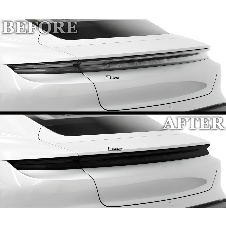 【並行輸入品】BOGAR TECH DESIGNS リアテールライトティントキット PPFカバー ポルシェタイカン2020 2024、ダークスモの画像