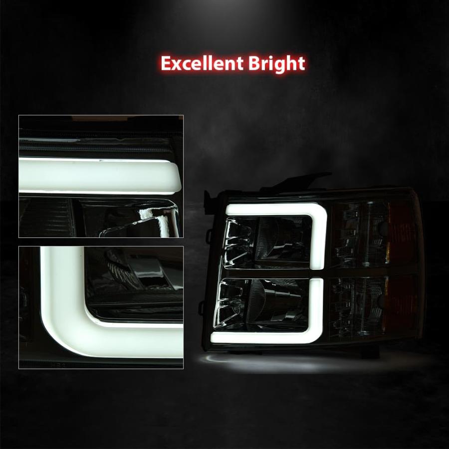 G PLUS LED DRL Tube Projector Headlights W/o Bulbs Compatible wi 並行輸入品の画像