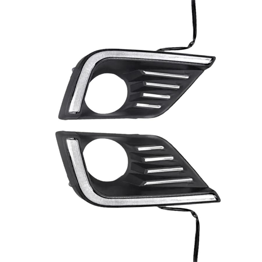 MACHSWON フロントローワーバンパーLEDデイタイムランニングライトDRLランプ、デュアルカラーホワイトDRLデイタイムラン 並行輸入品の画像