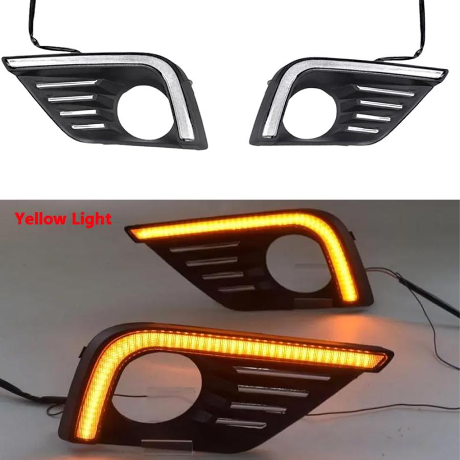 MACHSWON フロントローワーバンパーLEDデイタイムランニングライトDRLランプ、デュアルカラーホワイトDRLデイタイムラン 並行輸入品の画像