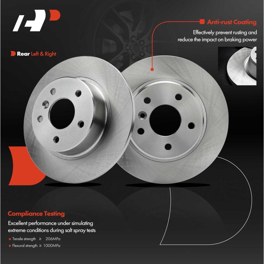 A Premium 11.96 inch (304mm) Rear Solid Disc Brake Rotors + Cera 並行輸入品の画像