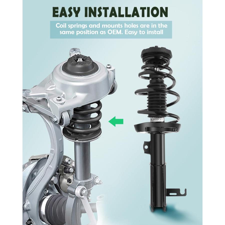 【並行輸入品】 SCITOO Front Complete Struts Spring Assembly Shocks Struts Fits_6
