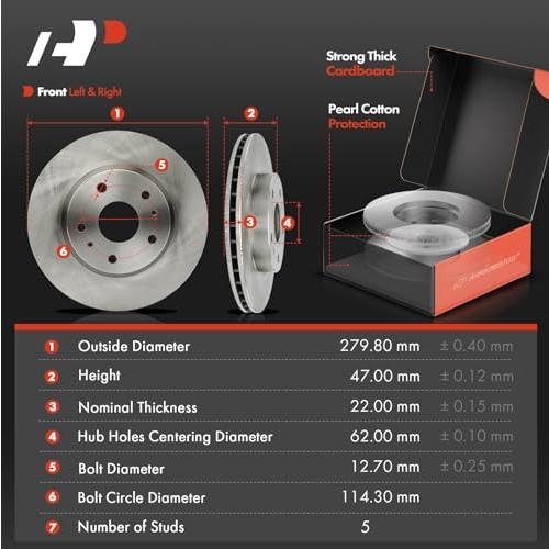ブランド登録なし - A Premium 11.01 インチ (279.8 粍) Front Vented Disc Brake Rotors + C 並行輸入品