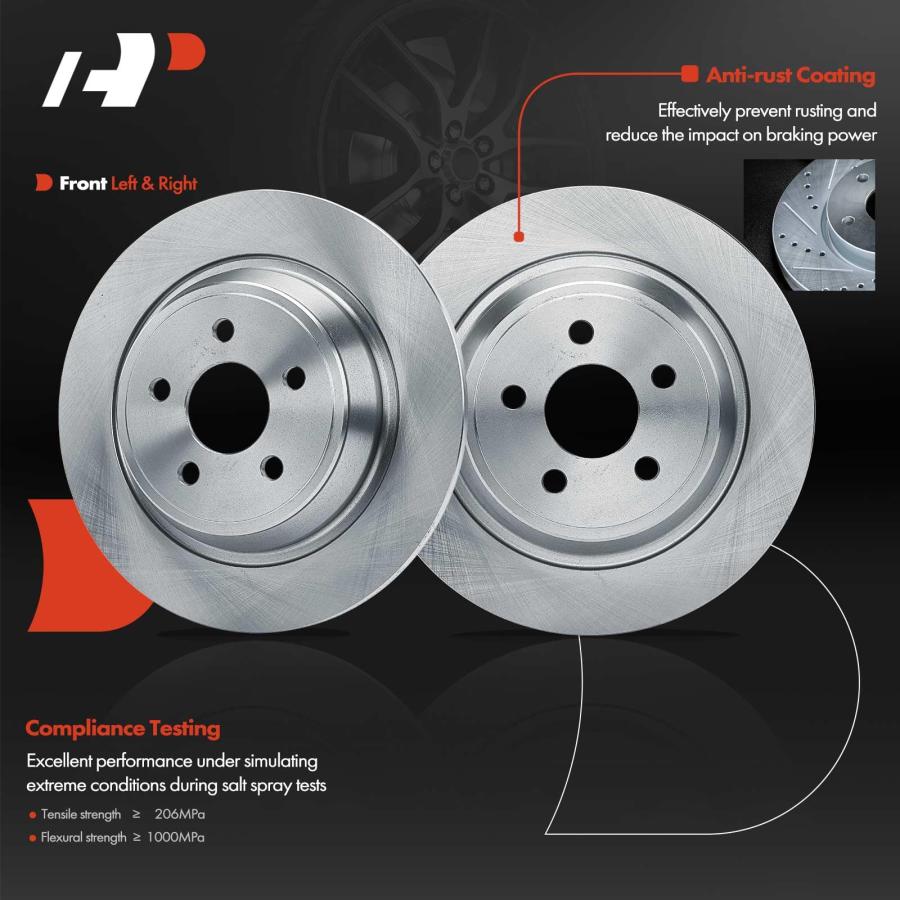 【並行輸入品】 A Premium 12.44 inch (316 mm) Rear Solid Disc Brake Rotors + Cerの画像