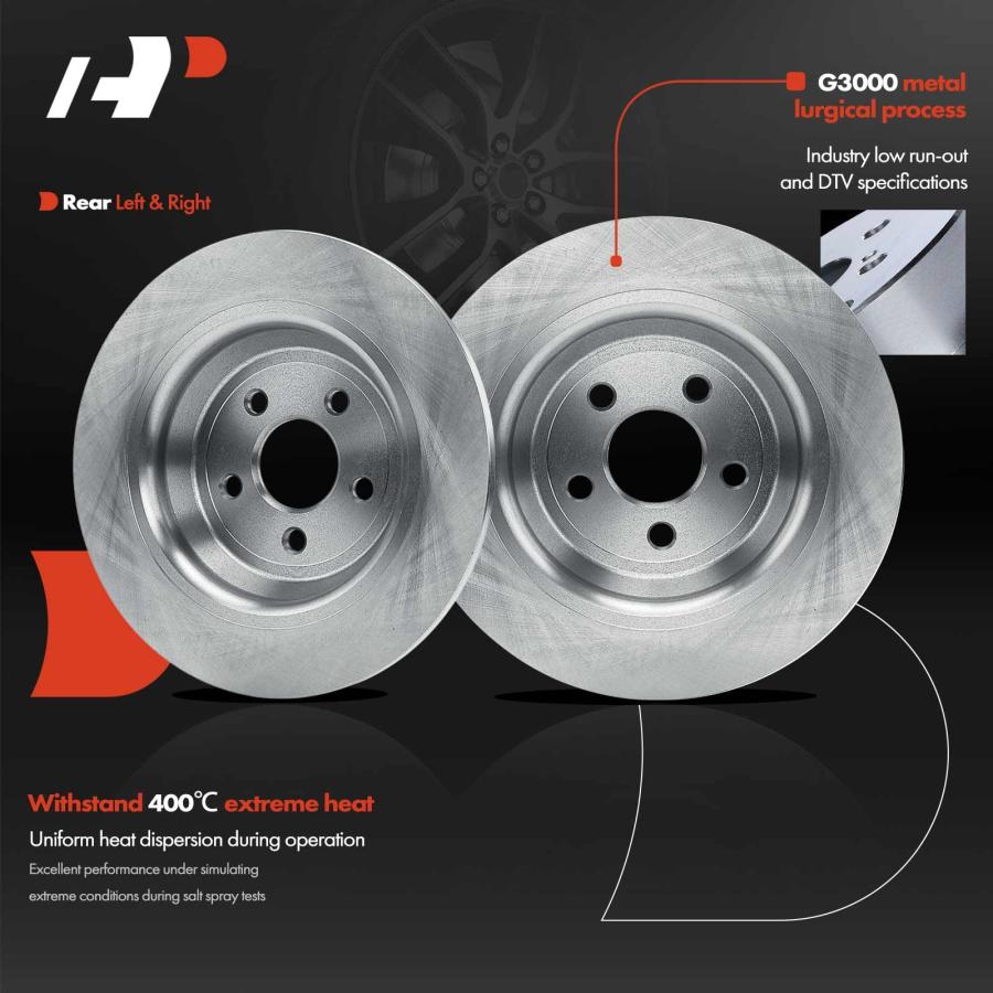 【並行輸入品】 A Premium 12.44 inch (316 mm) Rear Solid Disc Brake Rotors + Cerの画像