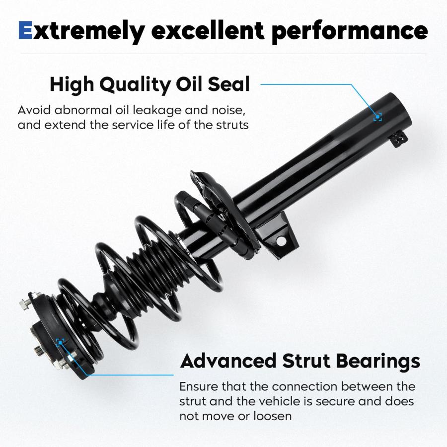 【並行輸入品】 Front and Rear Struts Assembly Shock Absorber w/Coil Spring Fit_8