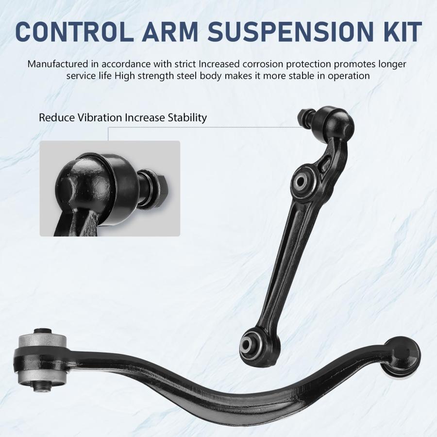 【並行輸入品】 6pc Front Upper Lower Forward Rearward Control Arms Suspension K_3