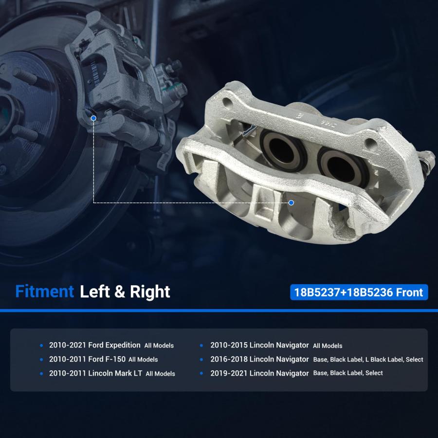 Autoround Front Disc Brake Caliper Assembly with Bracket 18B5237 並行輸入品の画像