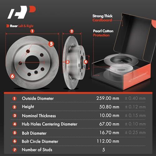 A Premium 10.19 inch (259mm) Rear Solid Disc Brake Rotors + Cera 並行輸入品の画像