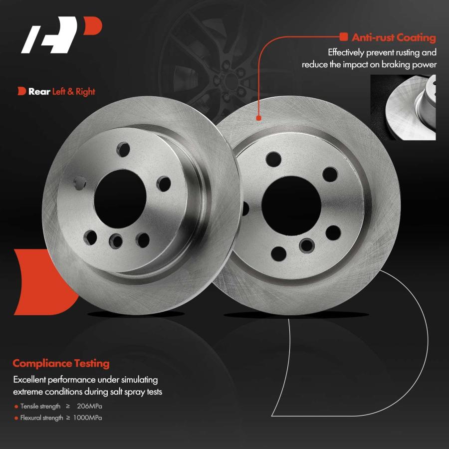A Premium 10.19 inch (259mm) Rear Solid Disc Brake Rotors + Cera 並行輸入品の画像