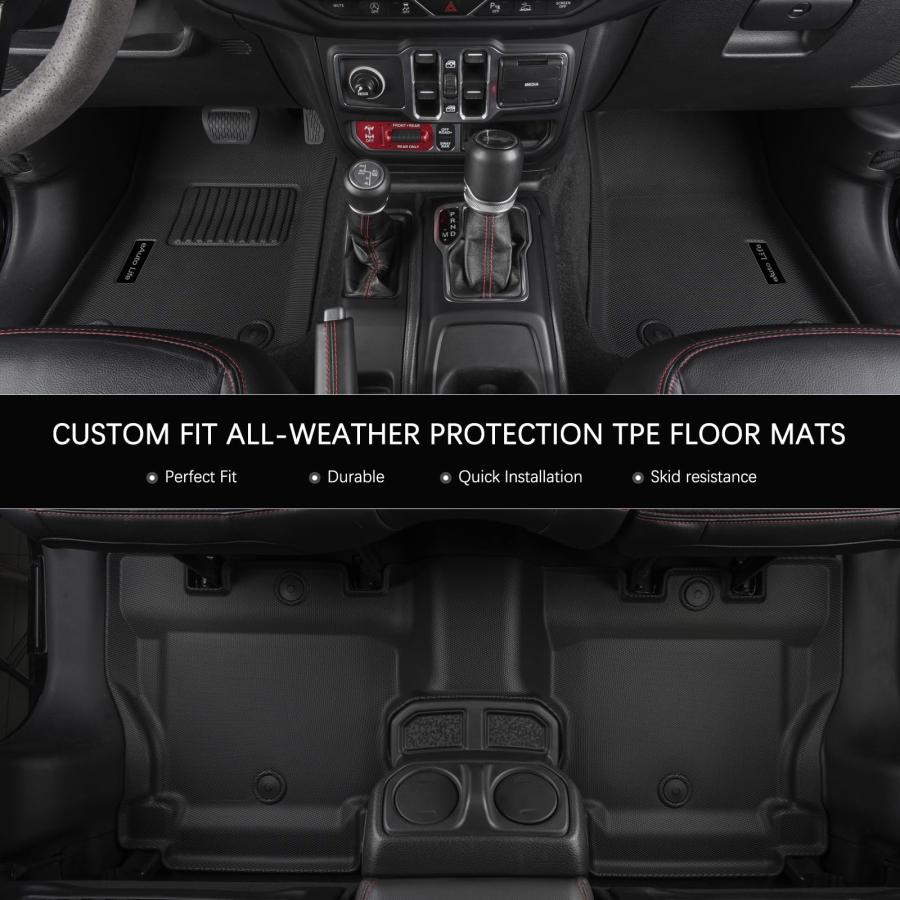 TPE Floor Mats for 2020 2024 Jeep Wrangler 4XE Hybrid 4 Door, Wr 並行輸入品｜wid-grab｜07