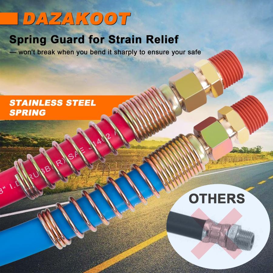 Dazakoot エアブレーキホースキット 15フィート エアブレーキホース グラッドハンドとグリップ付き DAZAKOOT 15 並行輸入品の画像