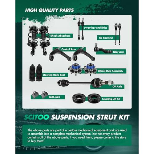 【並行輸入品】 SCITOO Strut Shock for 2010 2018 for Ford Flex 2013 2018 for Forの画像