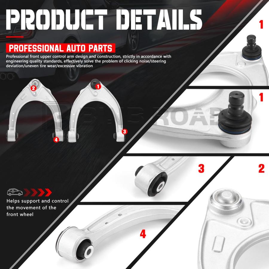 BINB ROAD Front Upper Control Arm with Ball Joint Set 3112677596 並行輸入品の画像