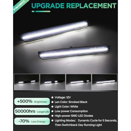 【並行輸入品】 Dynamic White LED Side Marker Lights for GMC Sierra 2500HD 3500Hの画像
