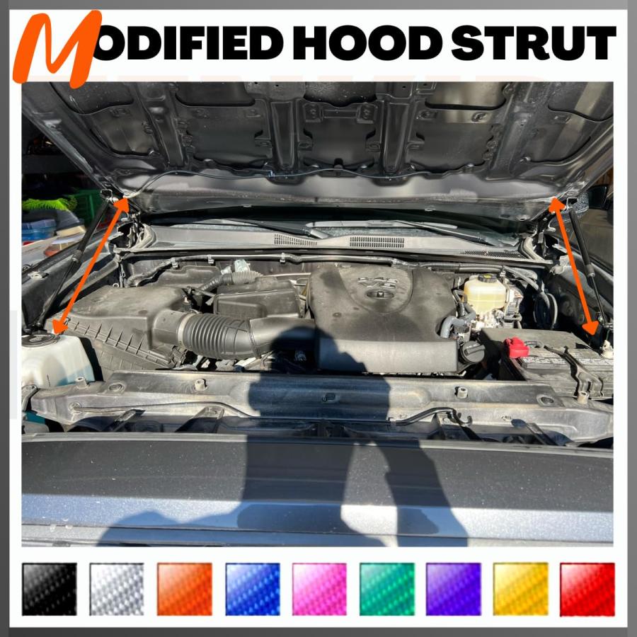 TENKIDOM Carbon Fiber Hood Struts Compatible with Toyota Tacoma 並行輸入品_3