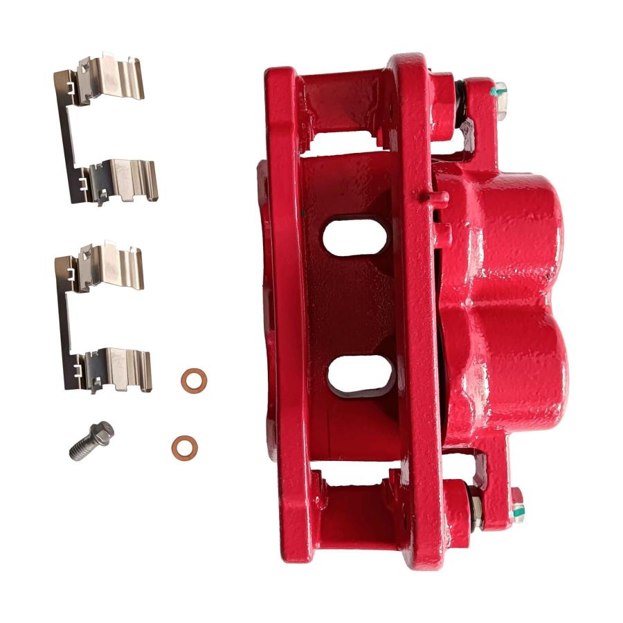 Pair Front Disc Brake Caliper High Temp Red Powder Coated Calipe 並行輸入品の画像