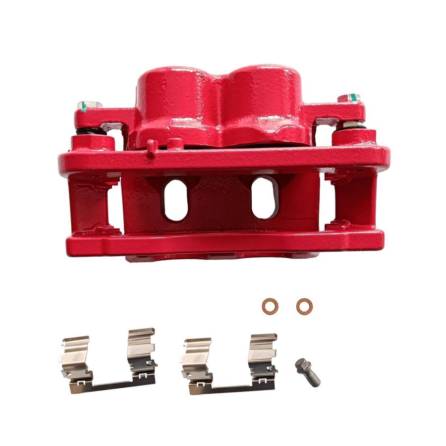 Pair Front Disc Brake Caliper High Temp Red Powder Coated Calipe 並行輸入品の画像