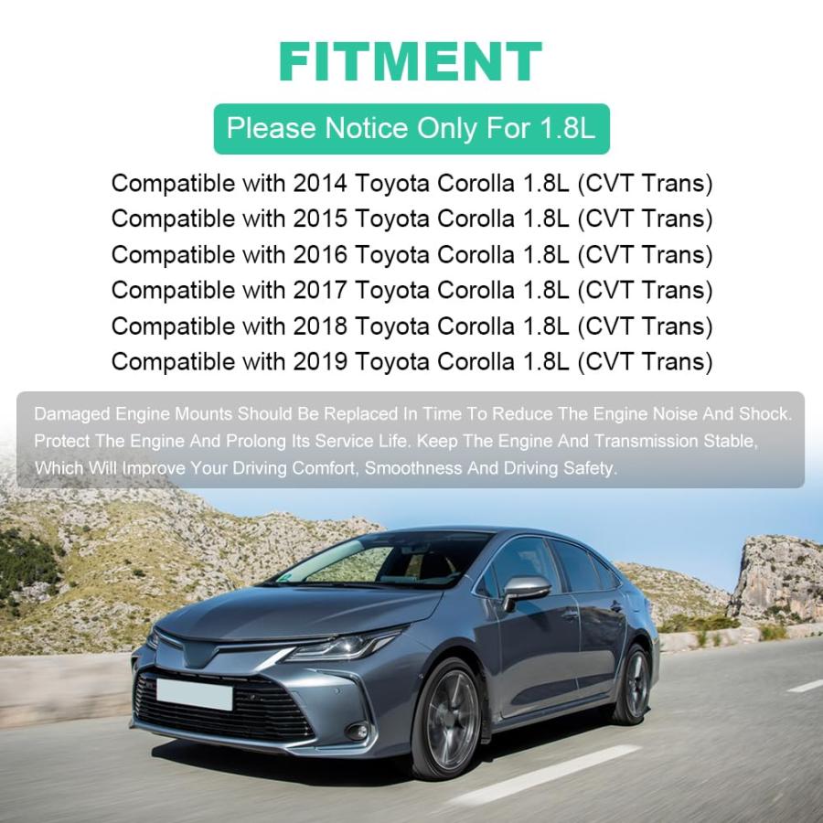 JDMON エンジンモーターマウント&トランスミッションマウントキット 4個 交換用 トヨタ カローラ 1.8L Auto Tra 並行輸入品