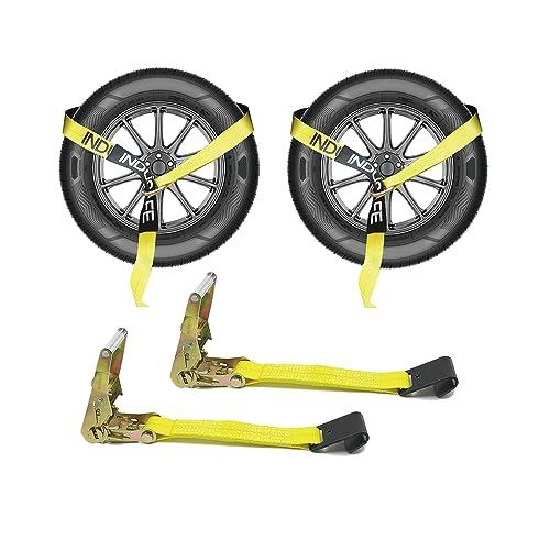 フラットフック付きラチェットストラップタイダウン2個パック 2インチ