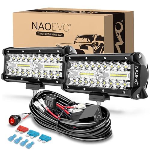 NAOEVO 7 Inch LED Light Bar， 240W 24，000LM Offroad Fog/Driving L 並行輸入品_1