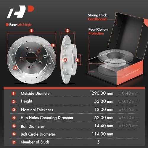 【並行輸入品】 A Premium 11.42 inch (290 mm) Rear Drilled and Slotted Disc Brakの画像