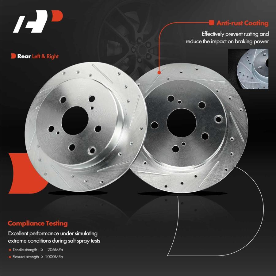 【並行輸入品】 A Premium 11.42 inch (290 mm) Rear Drilled and Slotted Disc Brakの画像