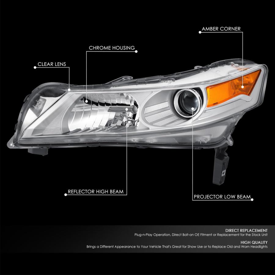 【並行輸入品】 DNA MOTORING Left OE Style Projector Headlight Compatible with 0の画像