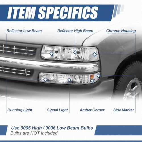 Auto Dynasty Headlights Assembly Compatible with 1999 2006 Chevy 並行輸入品の画像