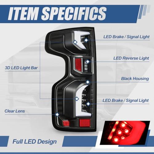 Auto Dynasty Rear Red LED DRL Tail Lights Brake Lamps with Rever 並行輸入品の画像