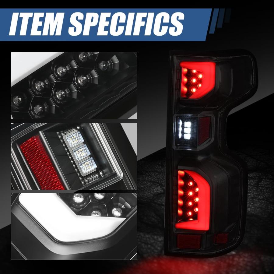 Auto Dynasty Rear Red LED DRL Tail Lights Brake Lamps with Rever 並行輸入品の画像